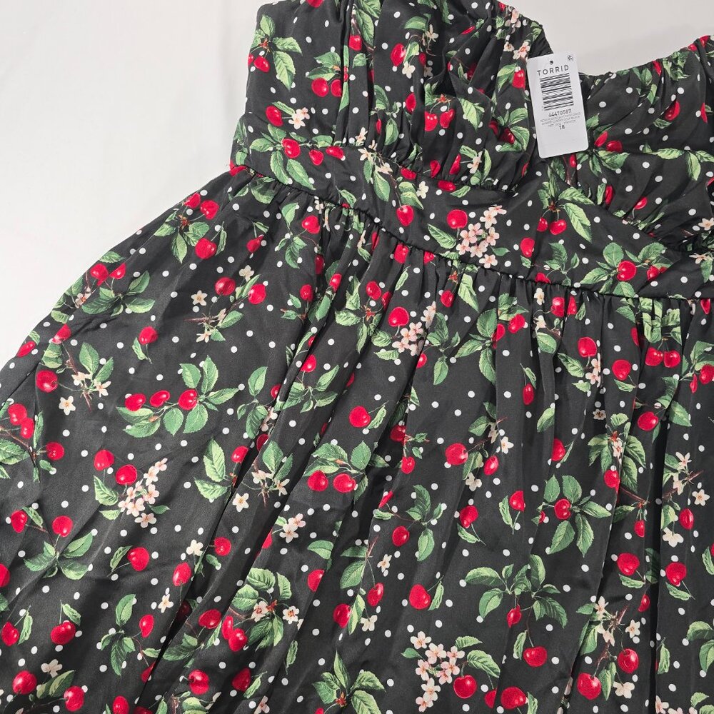 torrid Black Cherry Print Midi Dress - Picture 9 of 9